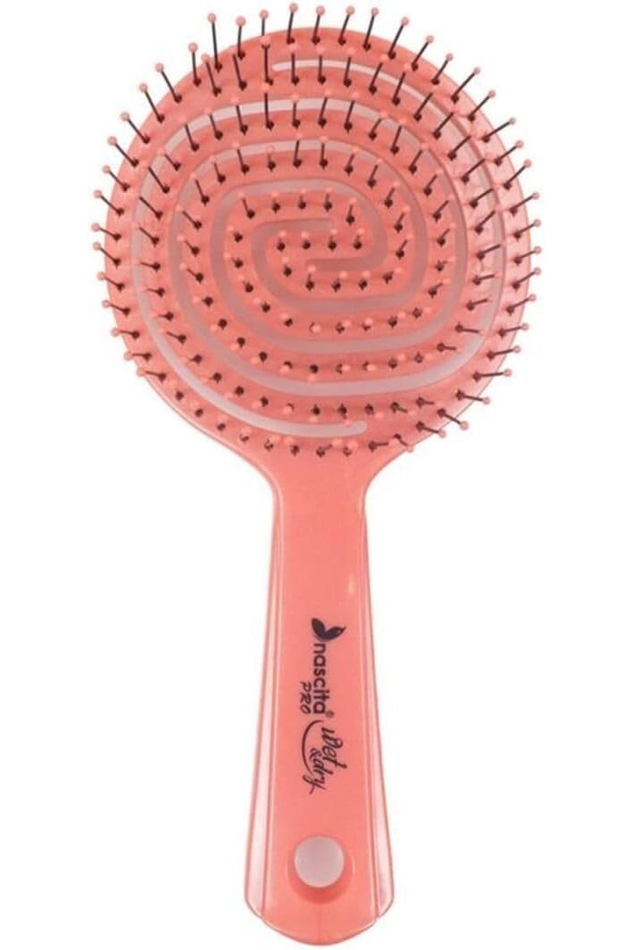 Nascita round hair brush pinkish orange