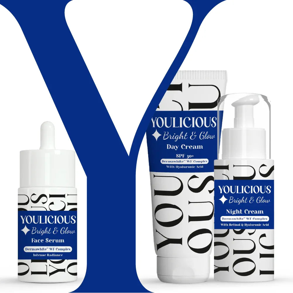 Youlicious bright & glow face serum + day cream +night cream
