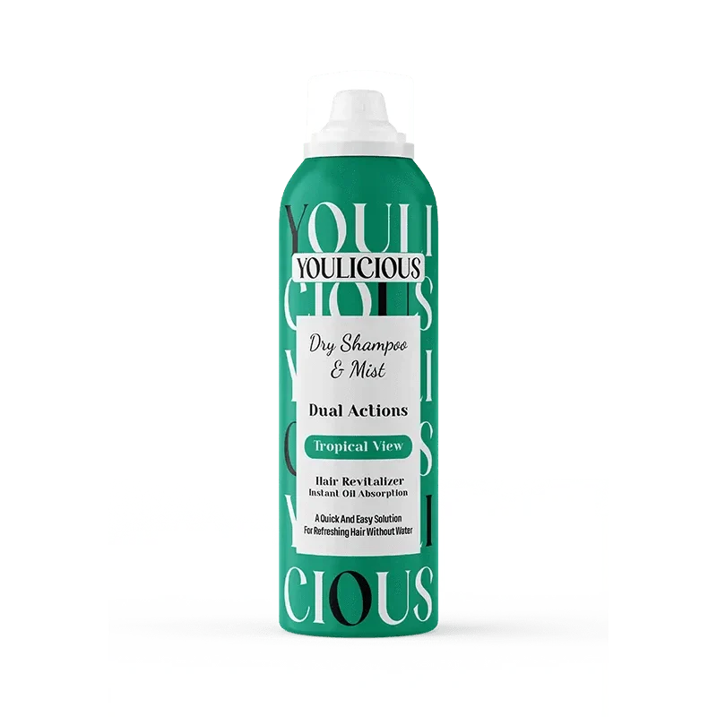 Youlicious Dry Shampoo & Hair Mist Tropical View 200ml | Instant Oil Absorption, Refreshing Hair Revitalizer, Adds Volume with Long Lasting Tropical Scent