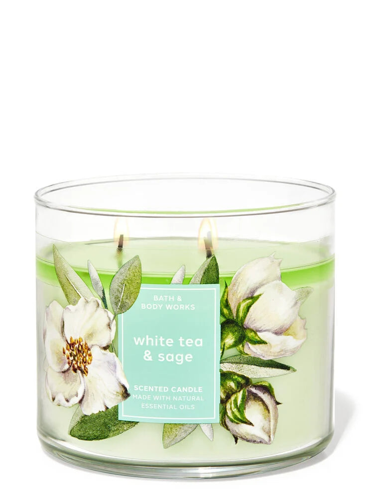 Bath & Body Works candle with White Tea & Sage 411gm