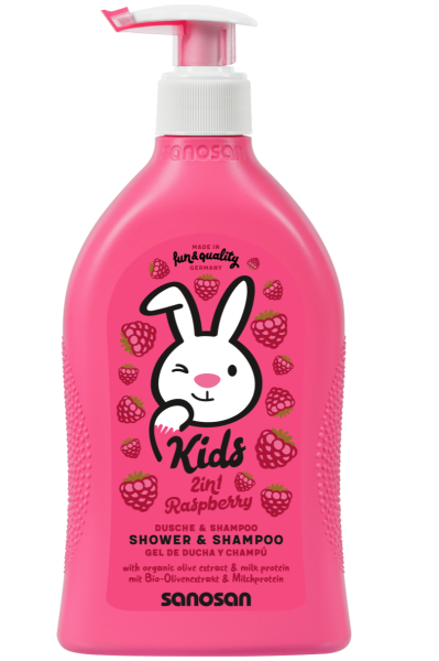 Sanosan 2 in 1 shampoo & shower gel with Rasberries 400ml