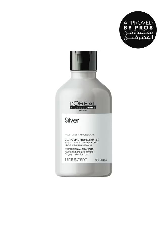 L'Oreal Professionnel Silver Shampoo for grey hair and Neutralizing Yellow Light Blonde Hair - 300ml