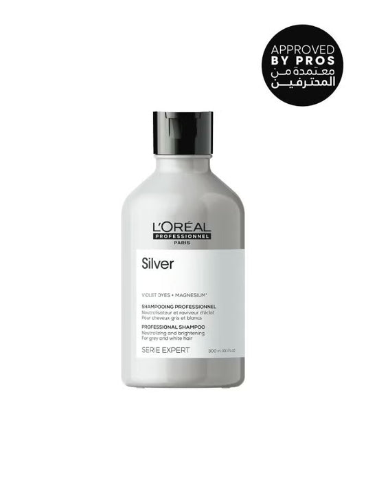 L'Oreal Professionnel Silver Shampoo for grey hair and Neutralizing Yellow Light Blonde Hair - 300ml