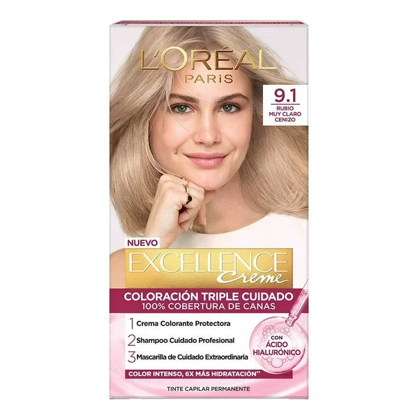 L'OREAL Excellence hair color cream Light Ash Blonde 9.1