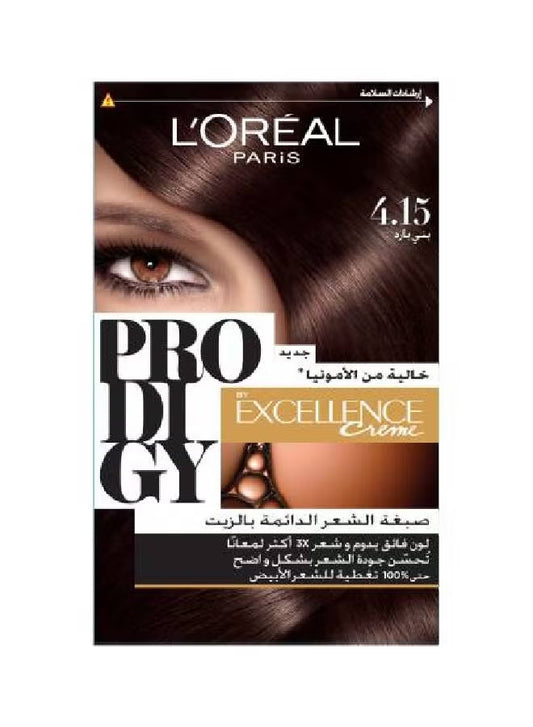L'OREAL PARIS Prodigy Permanent No Ammonia Hair Color 4.15 Frosted Brown