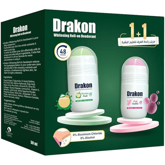 Drakon Whitening Roll-On Deodorant 5in1 Pink Bubble + Passion Peak Scent