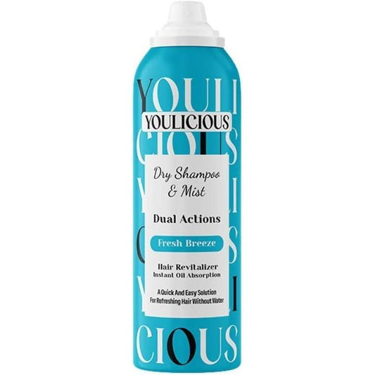 Youlicious Dry Shampoo & Hair Mist Fresh Breeze 200ml | Refreshing Hair Revitalizer, Instant Oil Absorption, Adds Volume and Long Lasting Fresh Scent