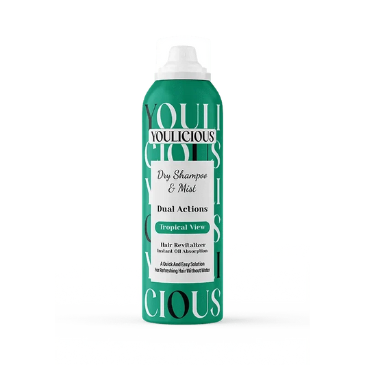 Youlicious Dry Shampoo & Hair Mist Tropical View 200ml | Instant Oil Absorption, Refreshing Hair Revitalizer, Adds Volume with Long Lasting Tropical Scent