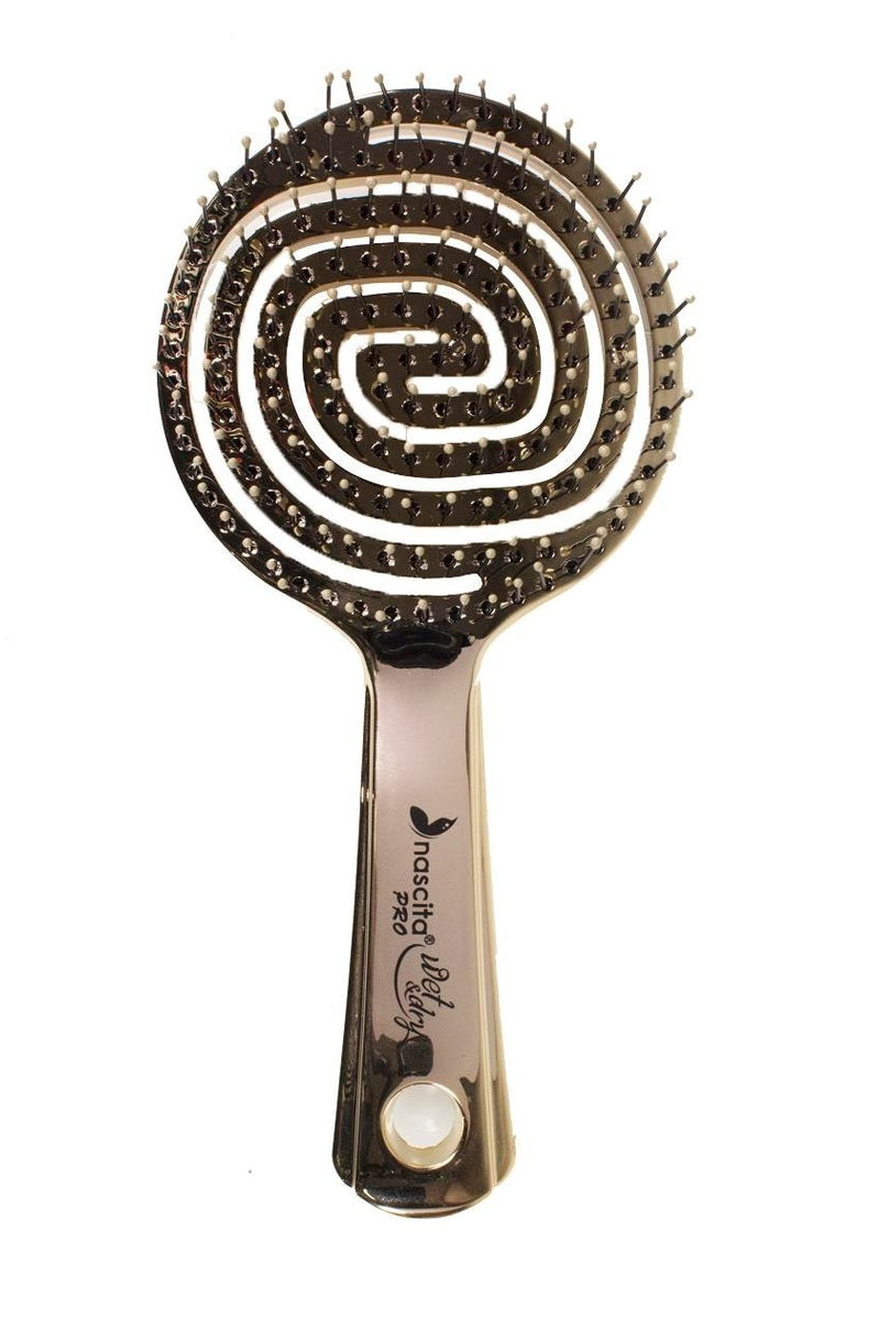 Nascita round hair brush gold