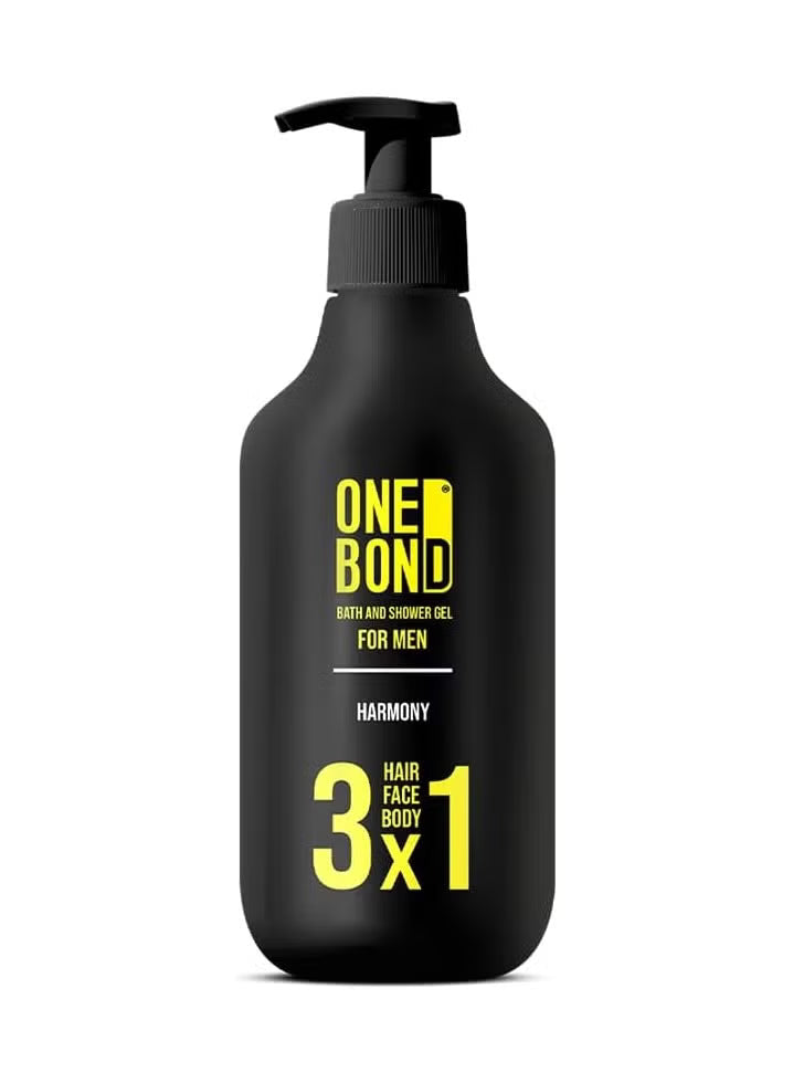 One Bond Bath & Shower Gel 3 In 1 Hair, Face & Body For Men Harmony Scent 500ml